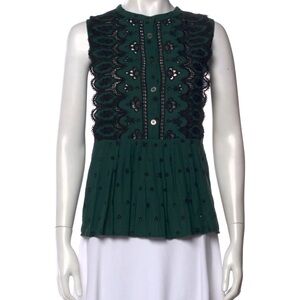 Sea New York Dark Green Lace Top